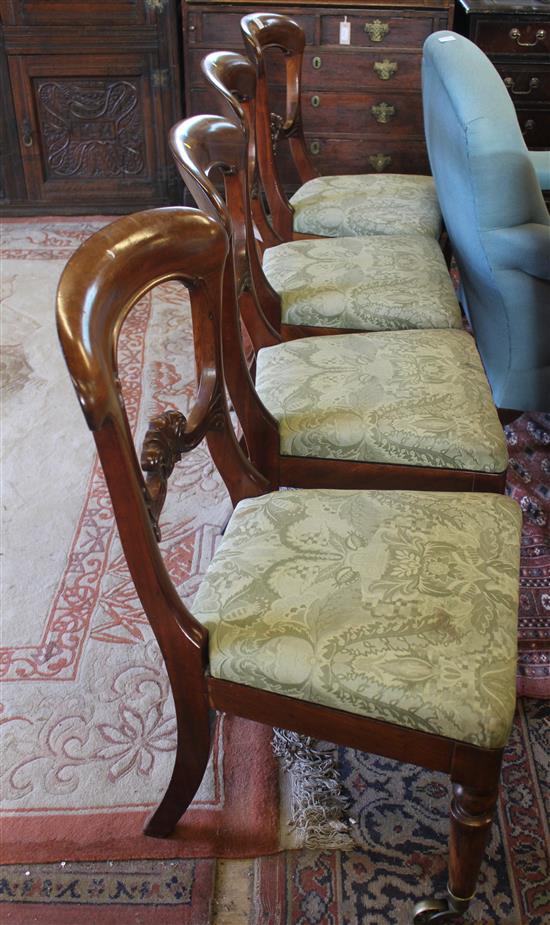 Set of five Victorian mahogany dining chairs